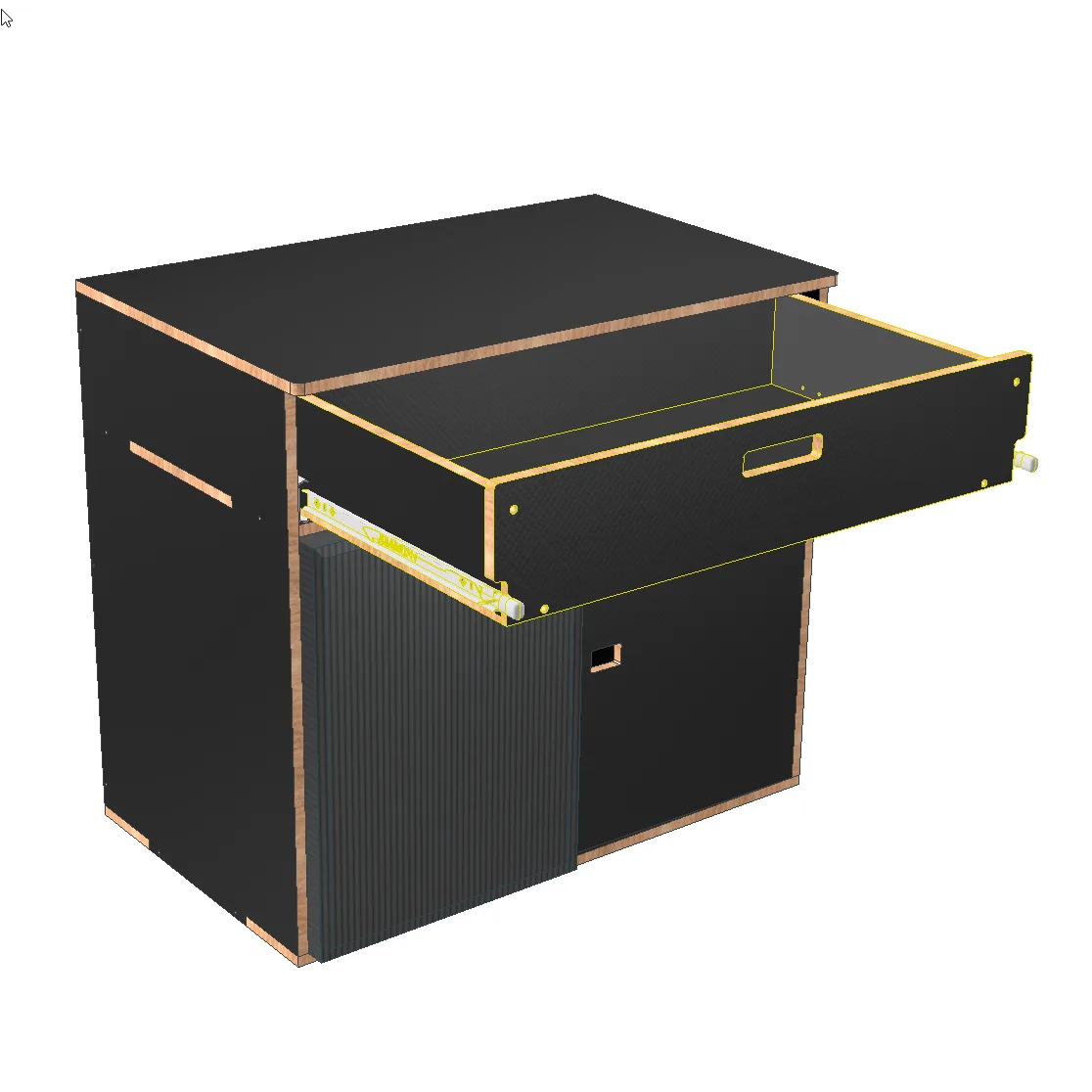 FRIGGA - Fridge cabinet, with drawer and cupboard